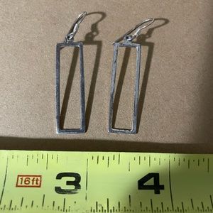 Rectangle 925 silver dangly earrings